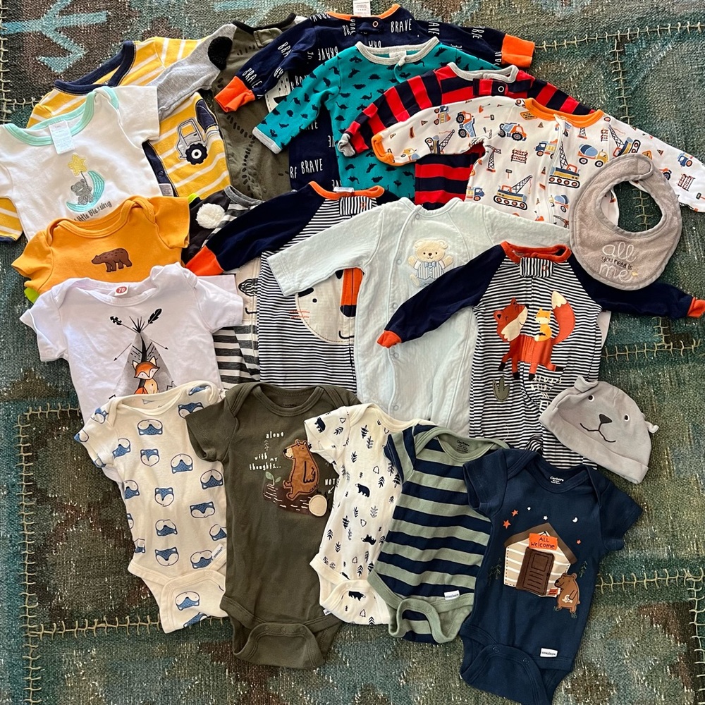 21 piece LOT of baby boy clothing NB-6M
